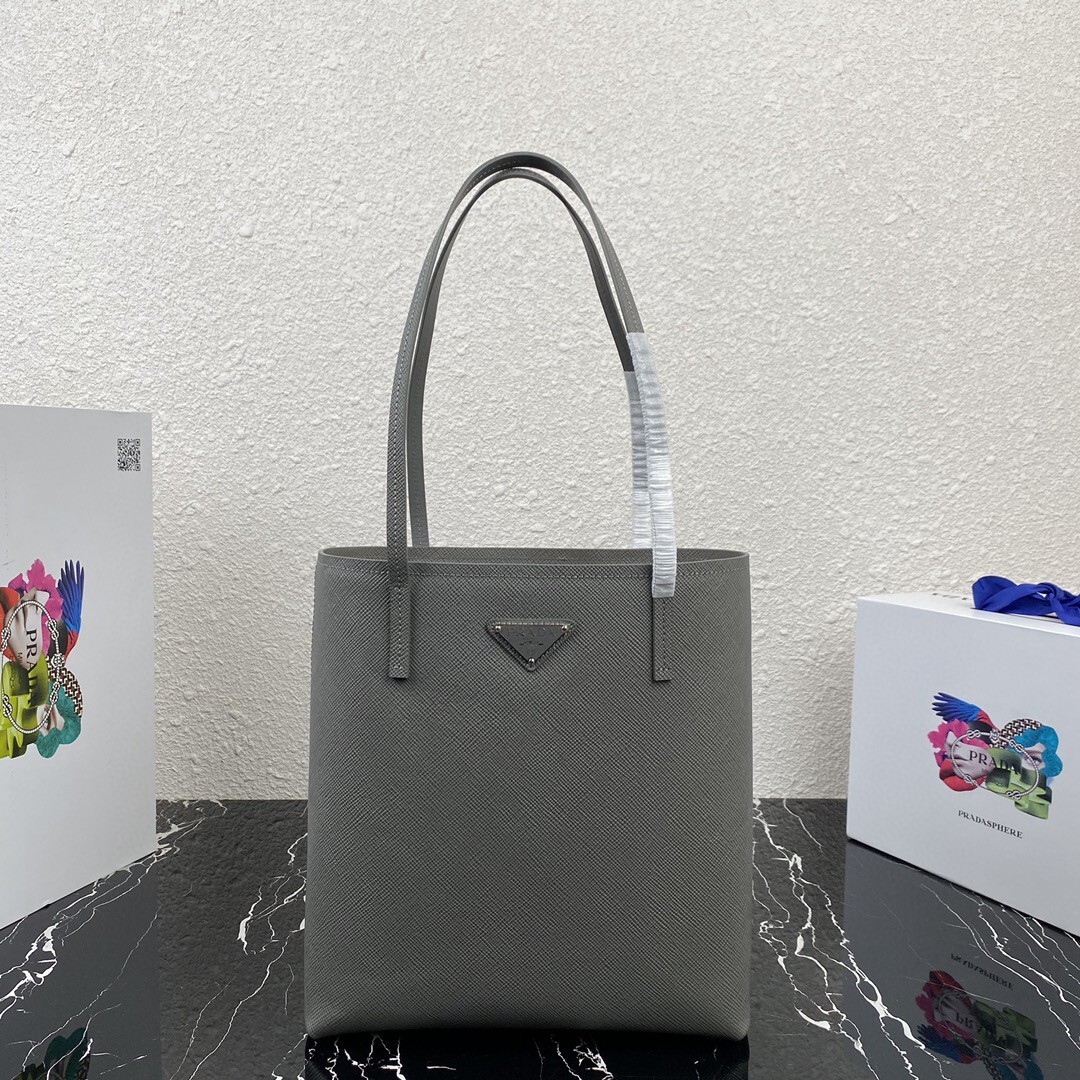 Prada Saffiano leather tote bag in gray