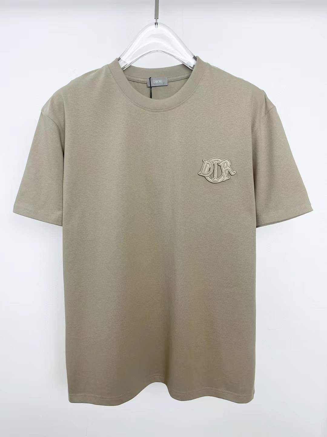Dior Charm T-Shirt in a relaxed fit and beige cotton jersey