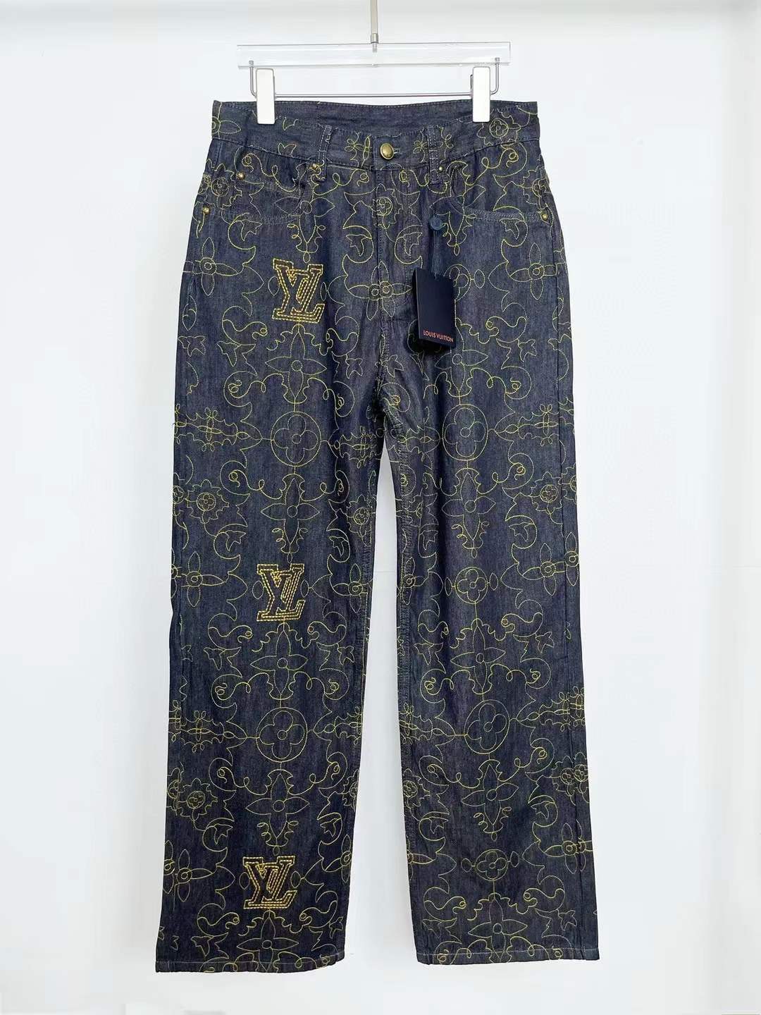 LV Embroidered Denim Trousers