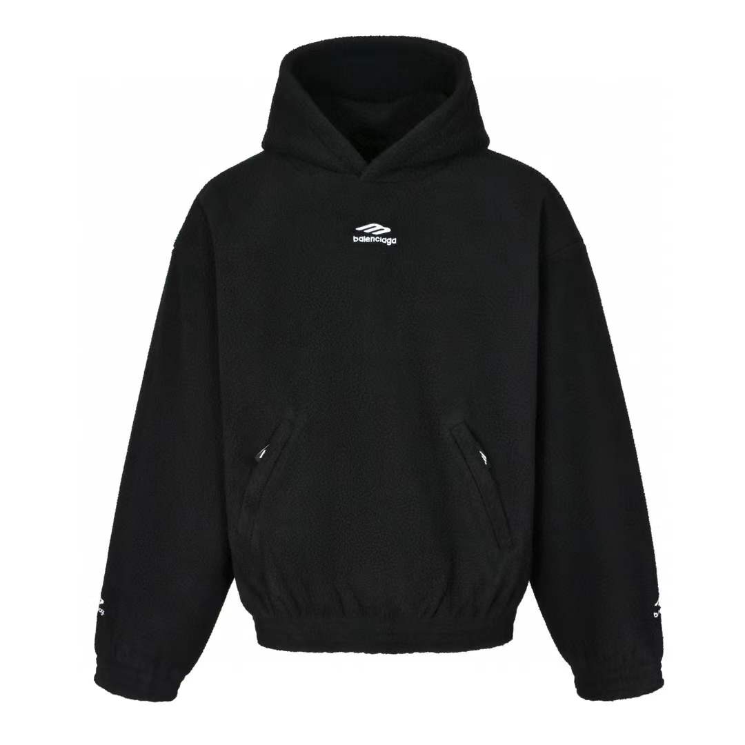 Balenciaga x Umbro OG Logo Mask Hoodie in black cotton fleece