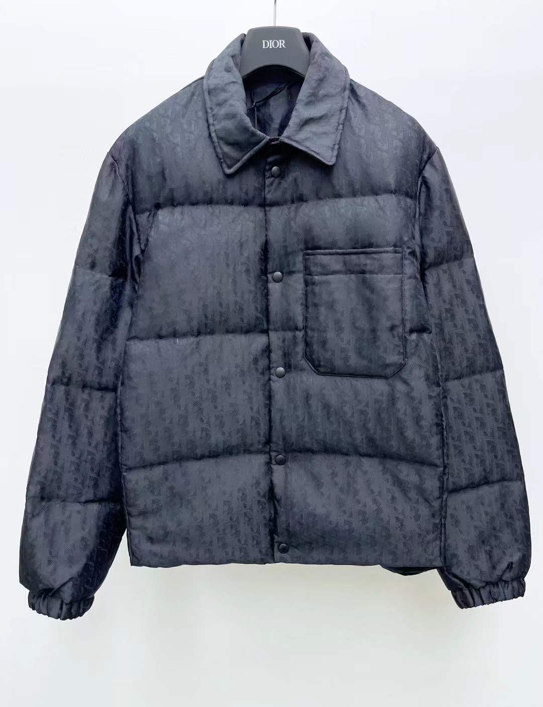 Dior Oblique Down Jacket in black technical jacquard