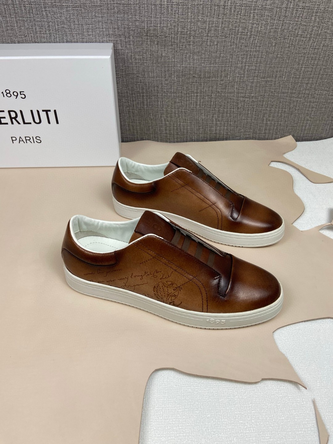 Berluti Playtime leather slip-on sneaker in brown