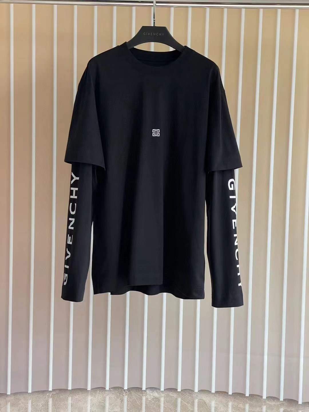 Givenchy layered logo-print T-shirt in black cotton