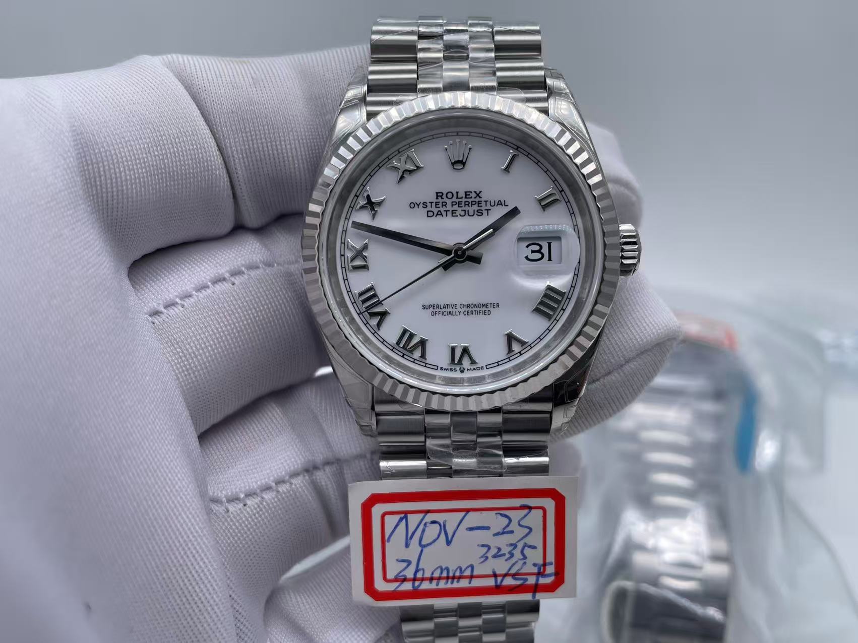 RDJ0433D - DJ 36mm Jub Flt 904L SS/SS White/Rm VSF VS3235 $488