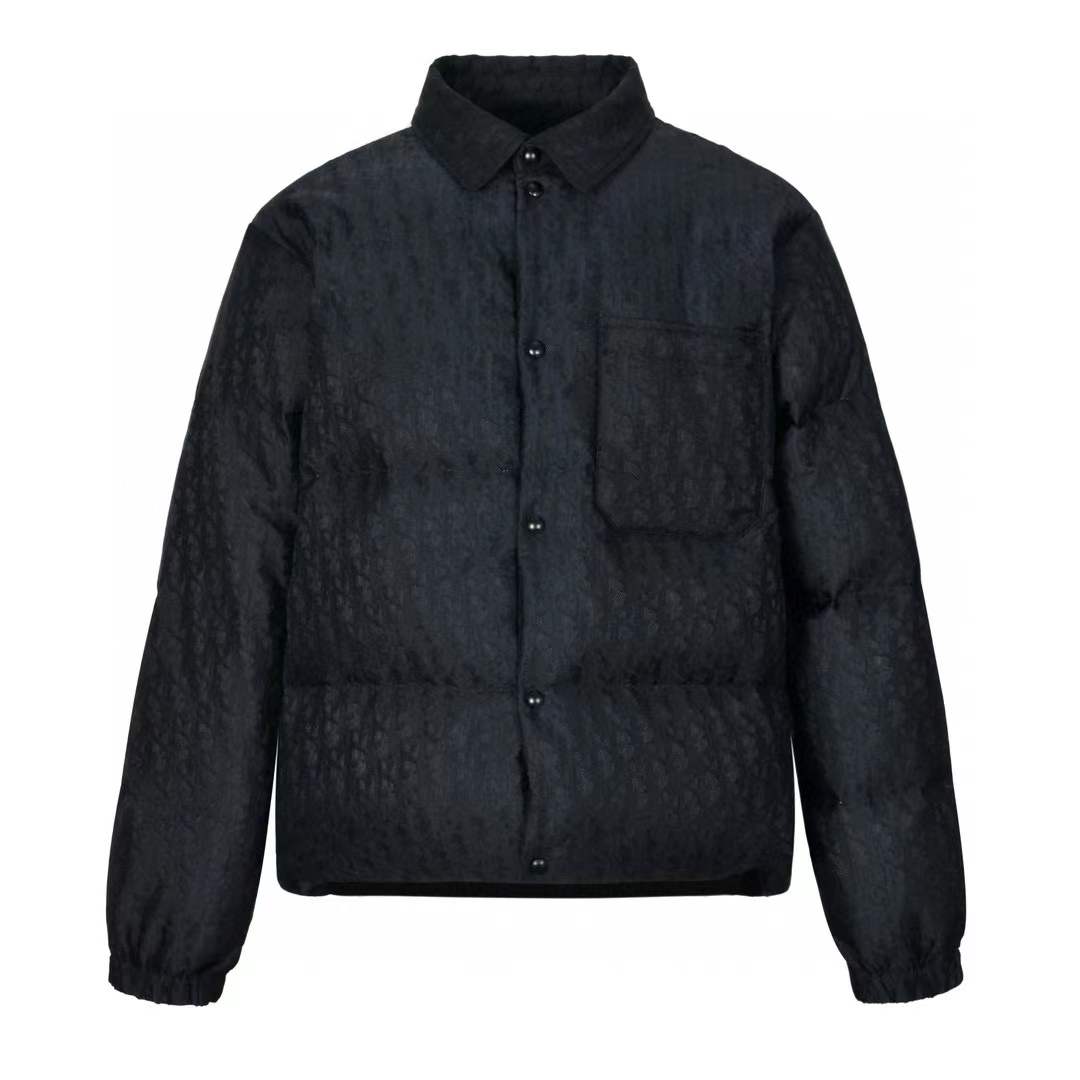 Dior Oblique Down Jacket in black technical jacquard