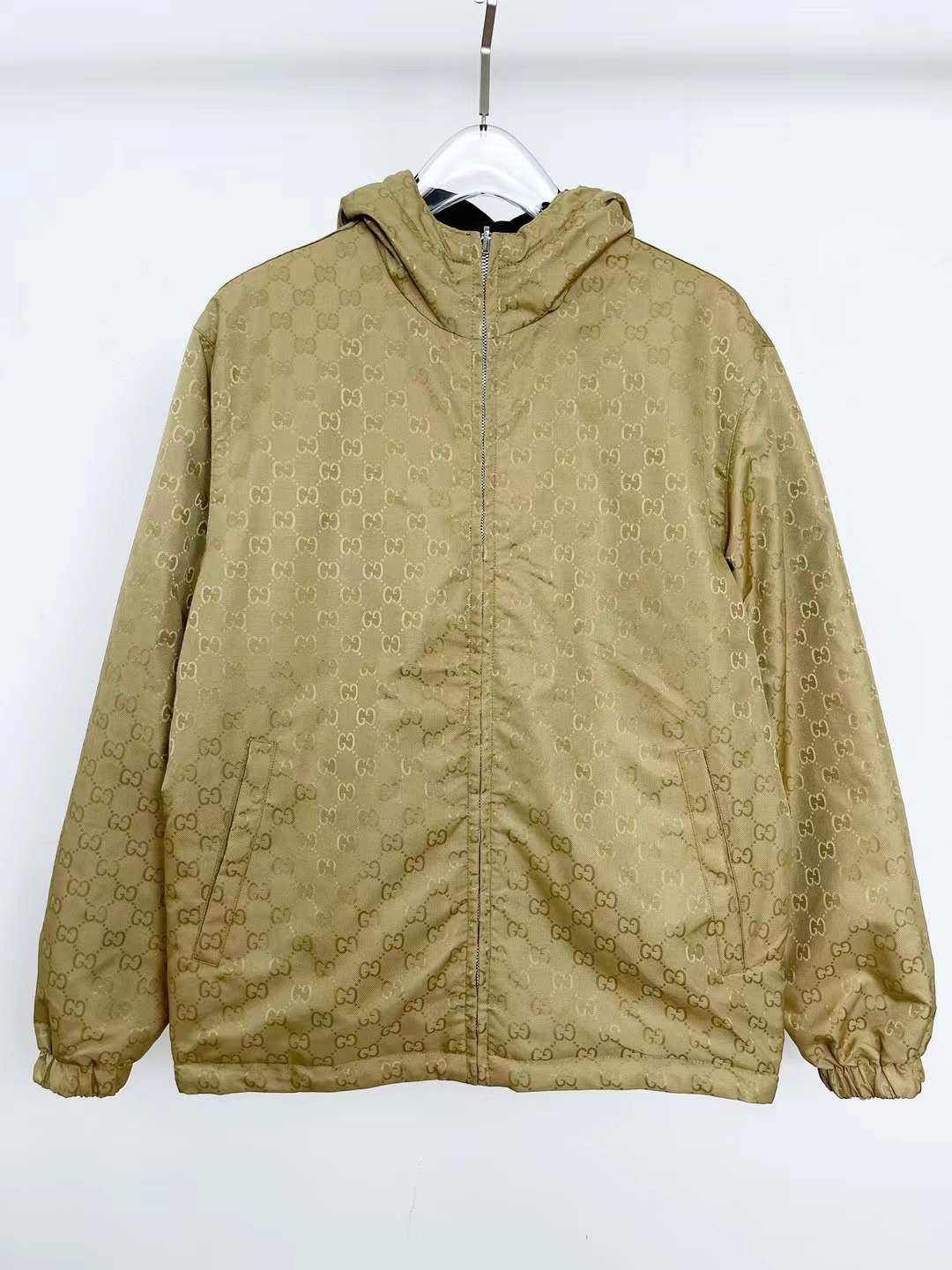 Gucci Reversible Nylon and GG Canvas Jacket in beige and ebony