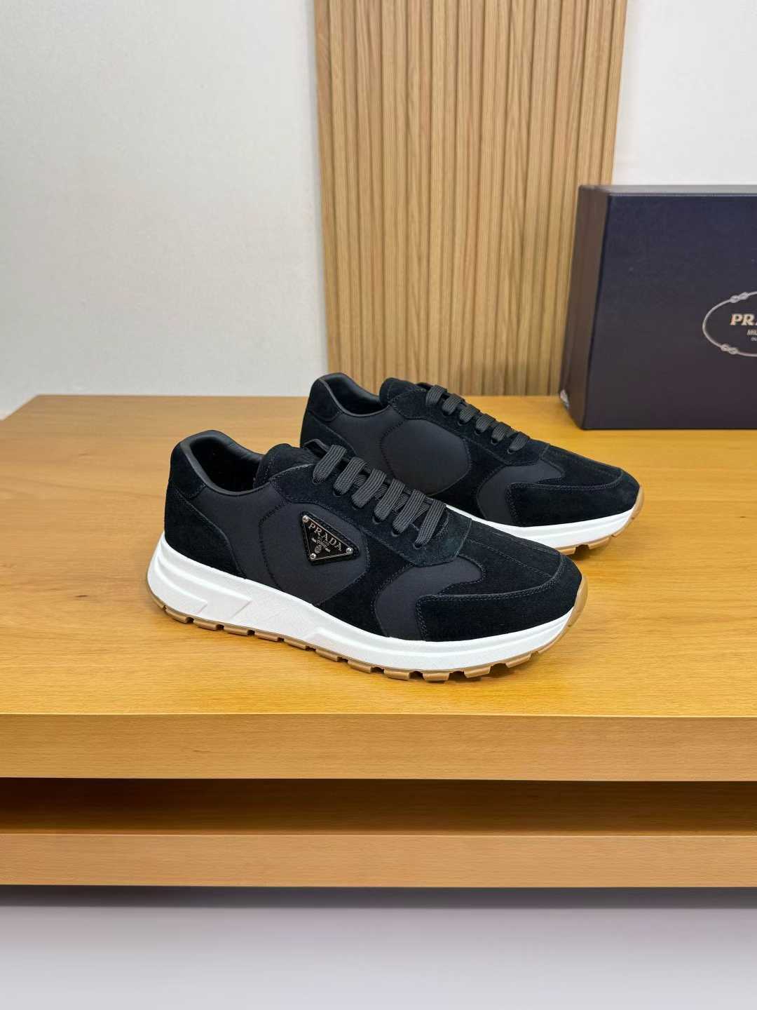 Prada Prax Suede and Re-Nylon sneakers in black