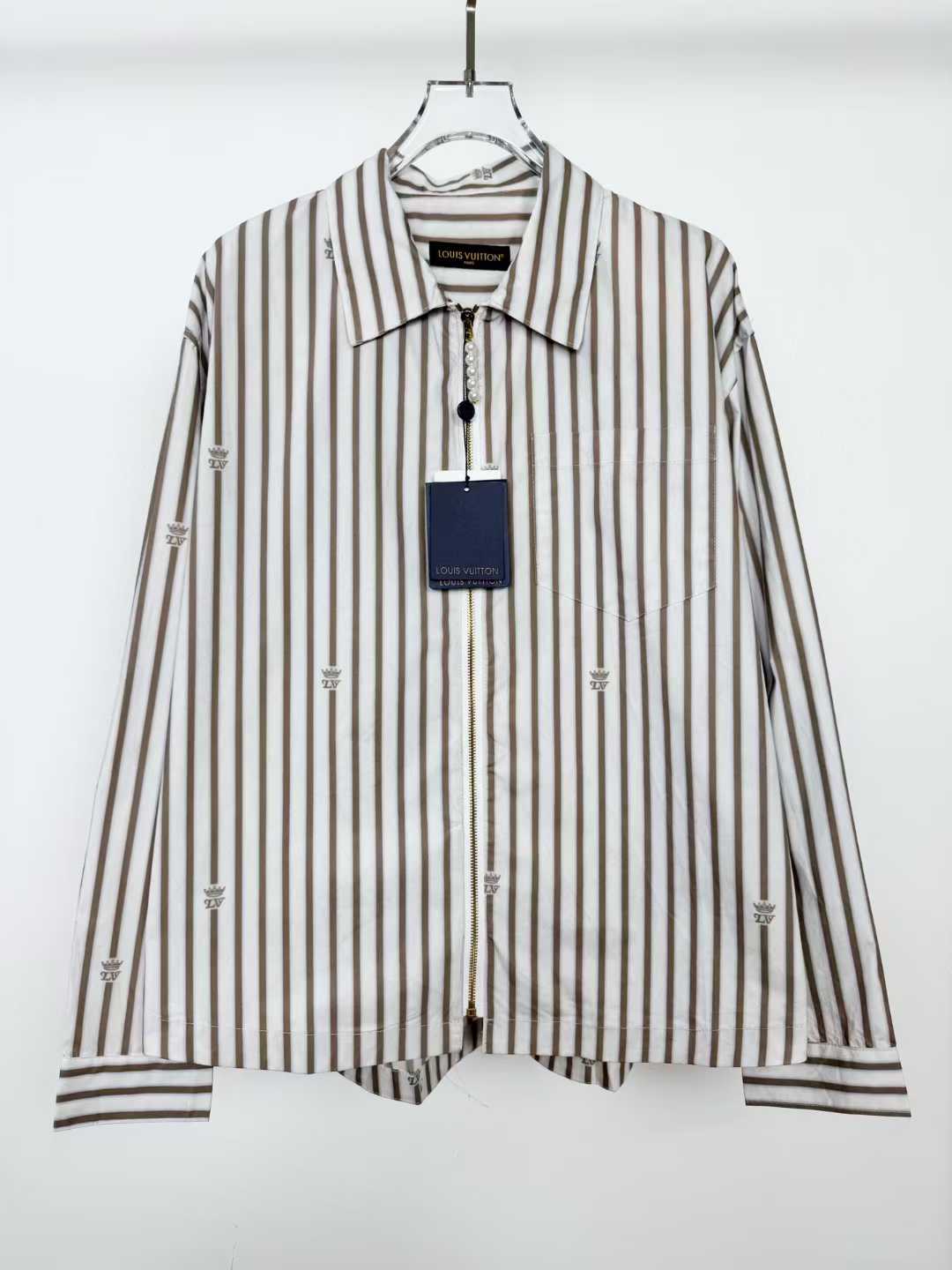 lv Monogram Striped Shirt