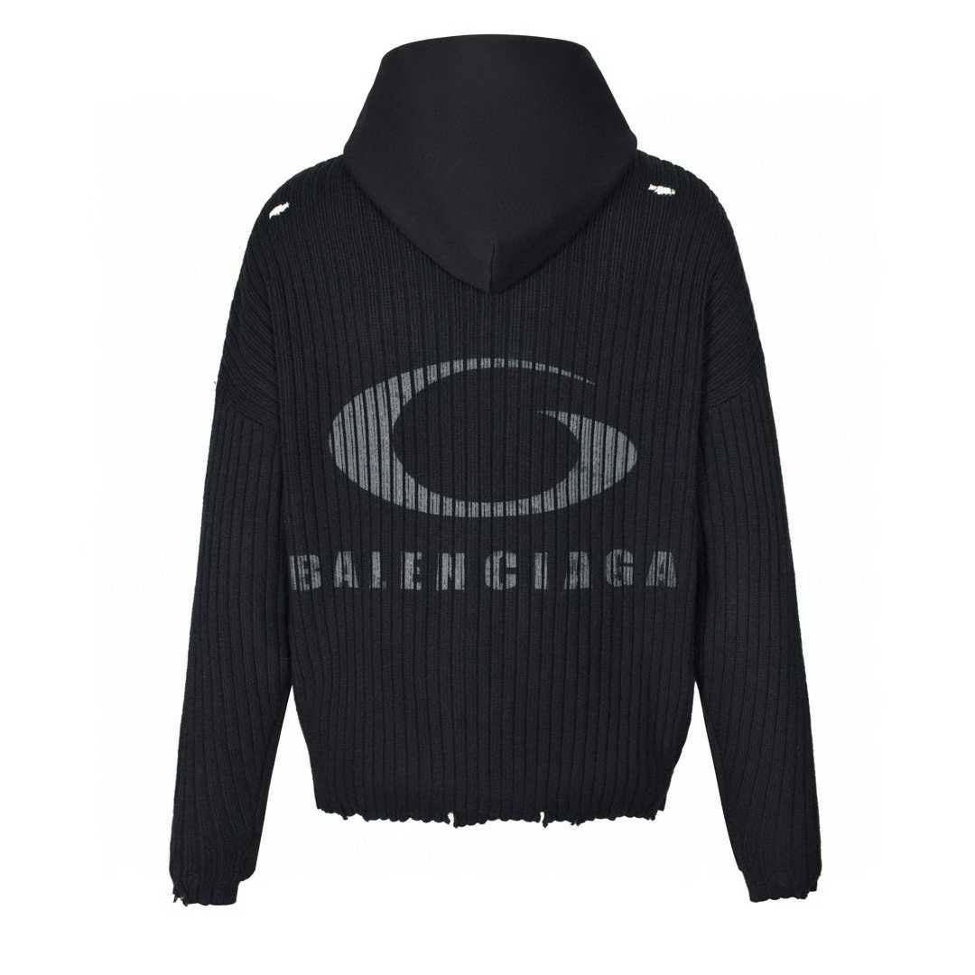 Balenciaga black zip-up hoodie
