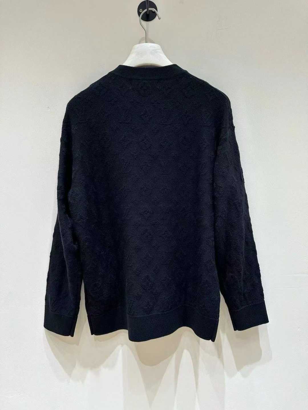 LV Damier Wool Long-Sleeved Crewneck sweater in navy