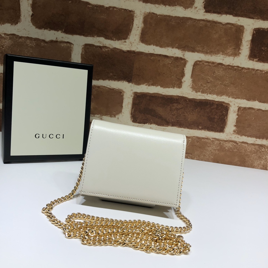 Gucci Horsebit 1955 wallet on-chain in white leather