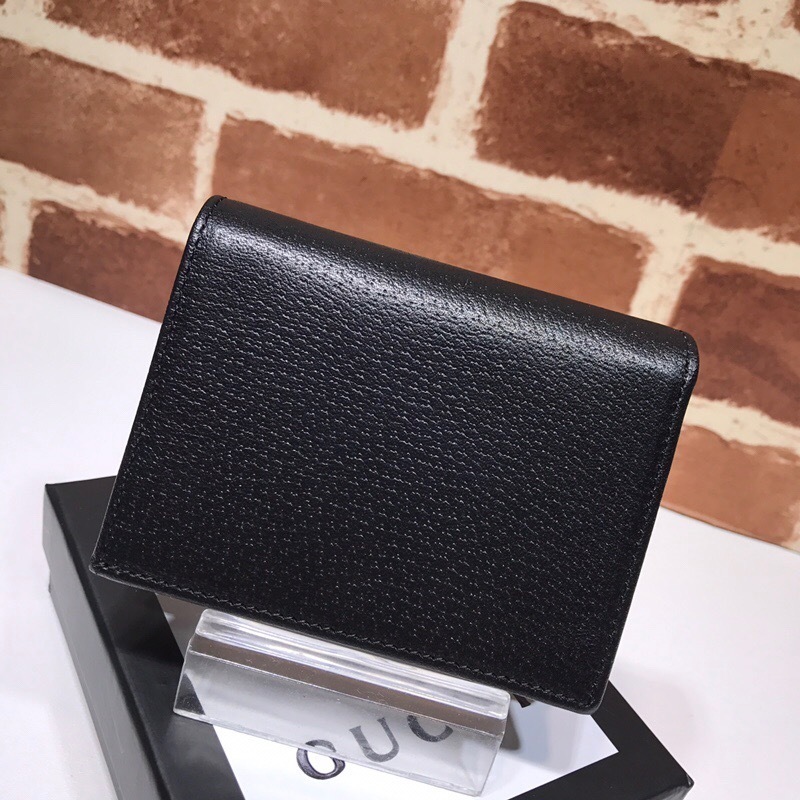 Gucci GG Marmont Rhinestone leather bi-fold wallet in black