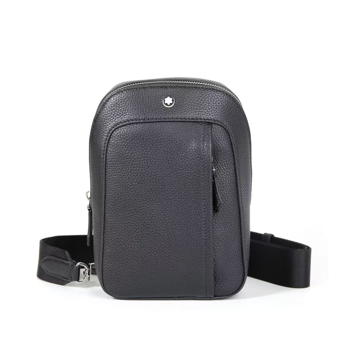 Montblanc Grain On-Body Bag in khaki leather.