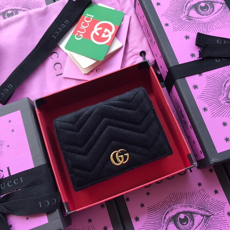 Gucci GG Marmont bifold wallet in black leather