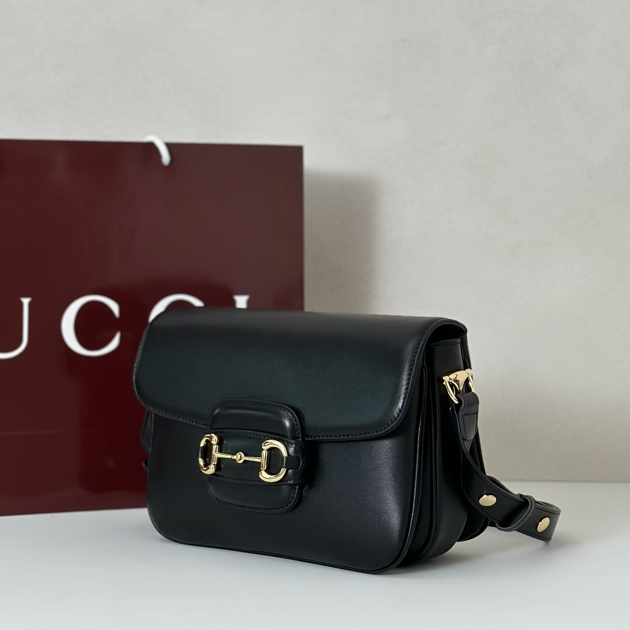 Gucci Horsebit 1955 small shoulder bag black