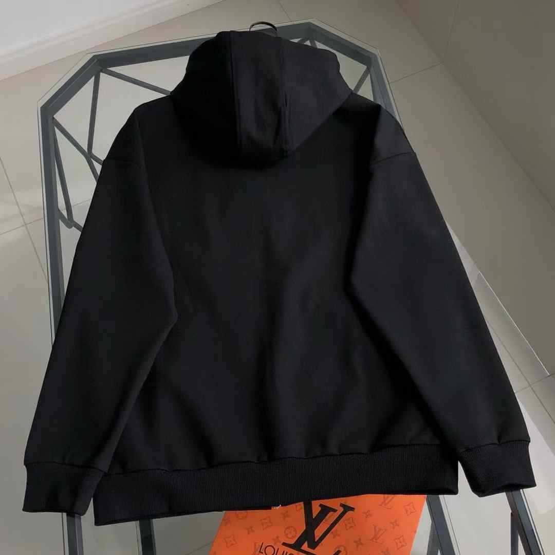 Burberry Check Label Cotton Zip Hoodie in black