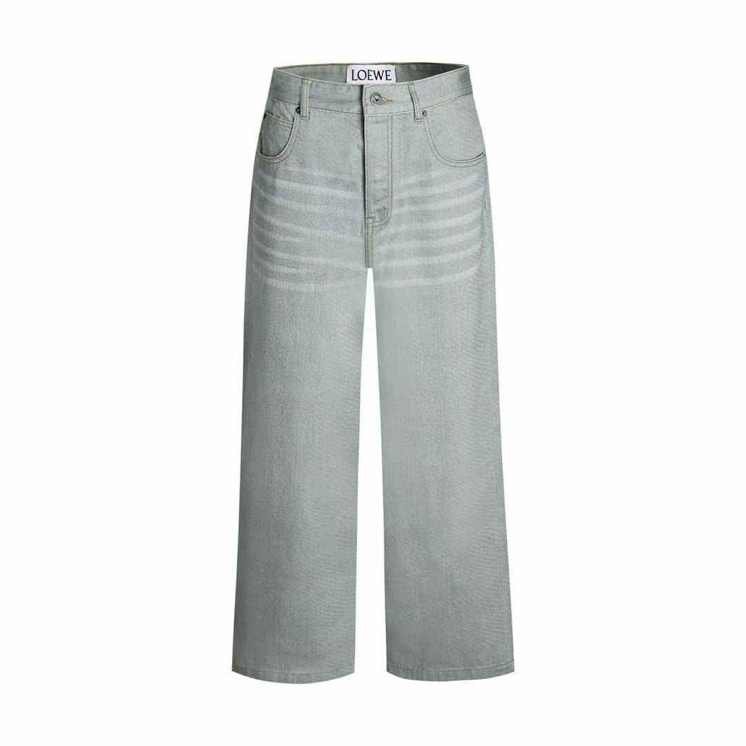 Loewe Anagram mid-rise baggy jeans in blue denim