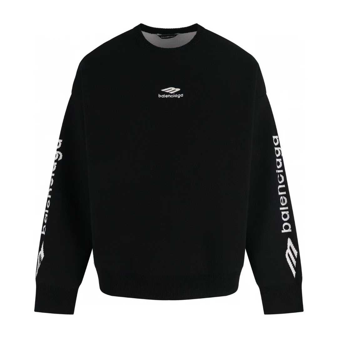 Balenciaga 3B Sports Icon Ski Crewneck sweater in wool blend with logo embroidery on the front and sleeves
