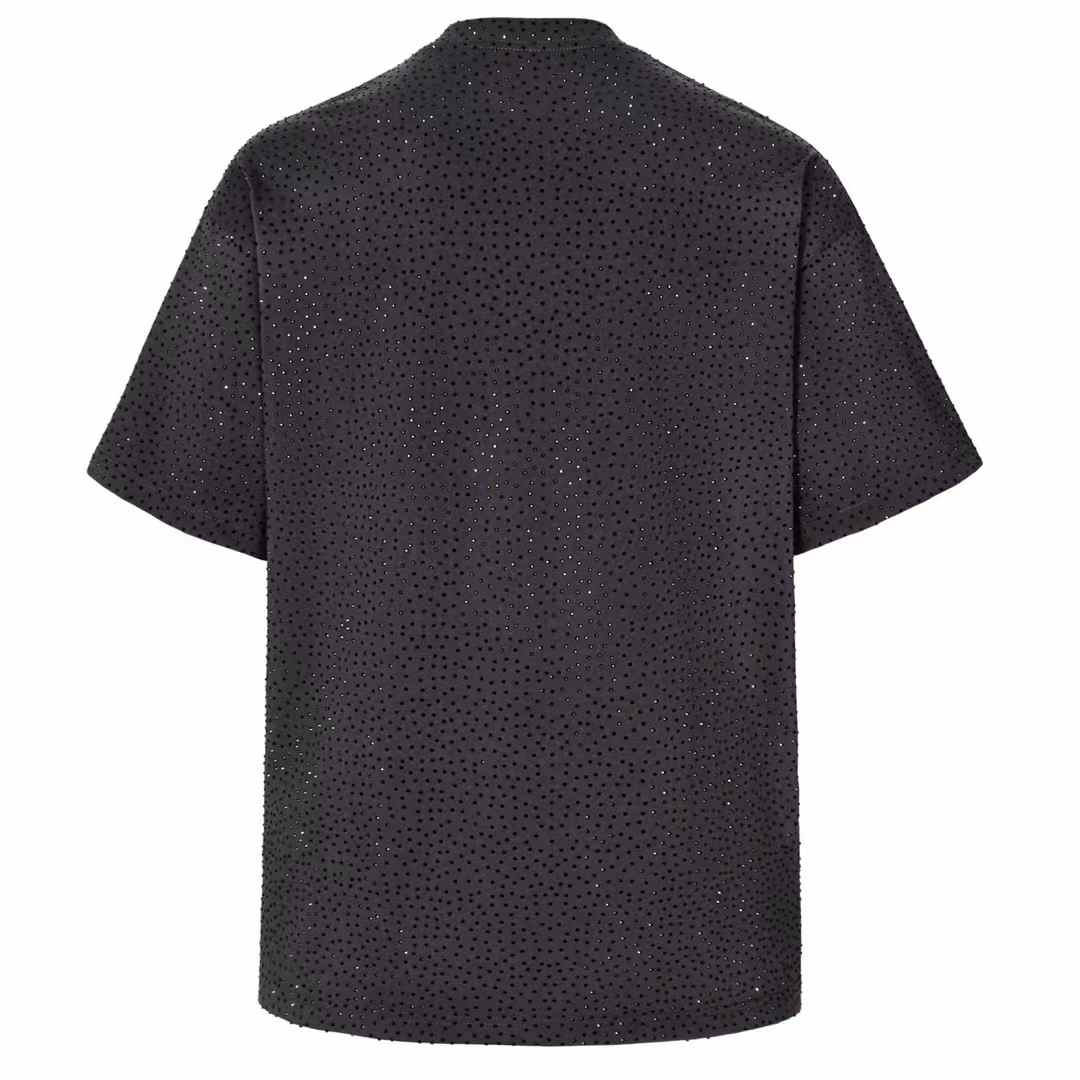 balenciaga black rhinestone-embellished T-shirt