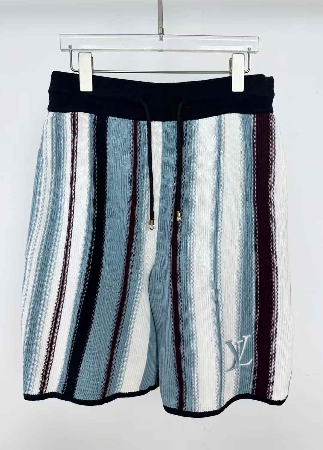 LV Striped Crochet Shorts made from organic cotton