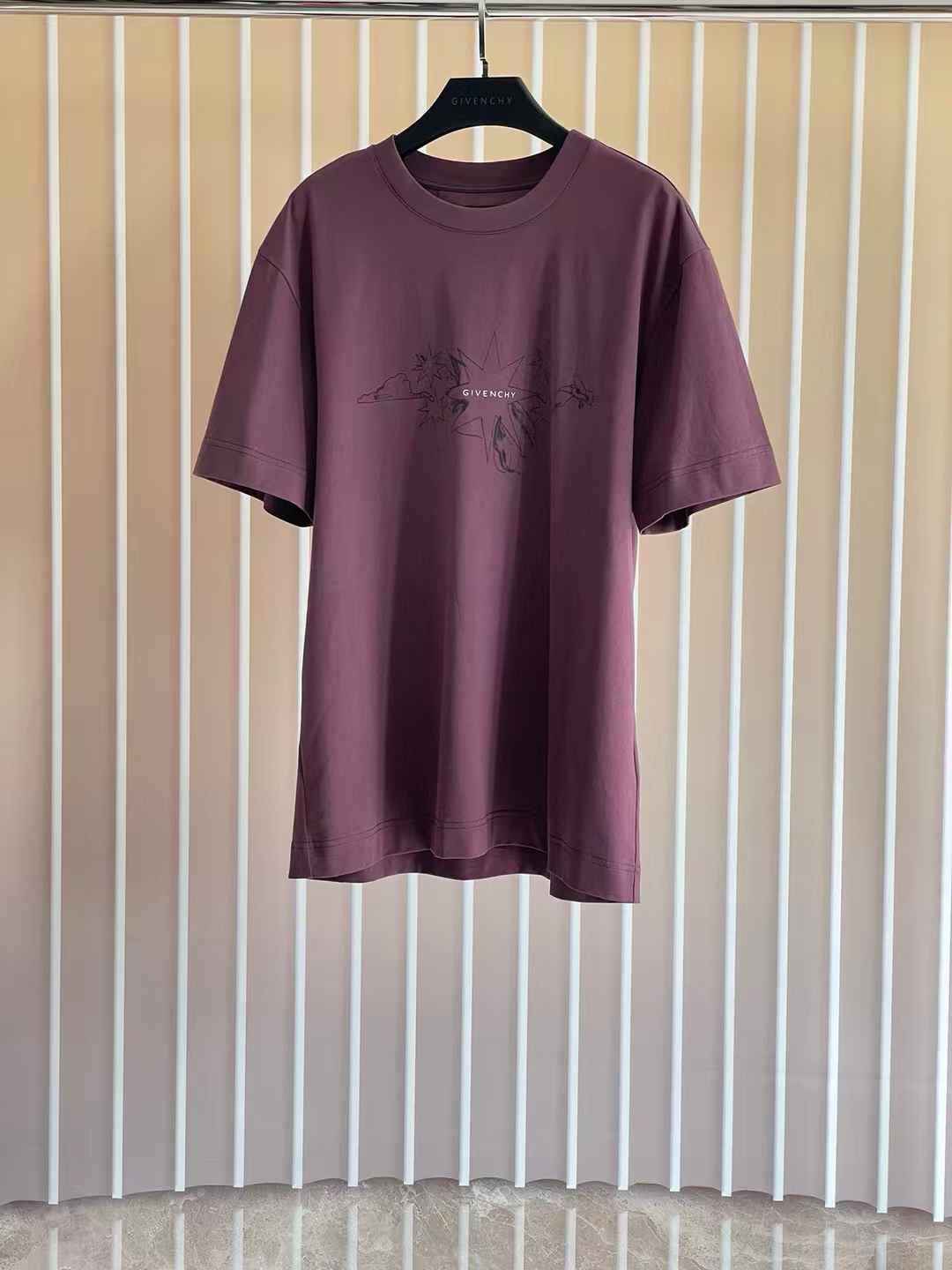 Givenchy logo-embroidered cotton T-shirt in a maroon