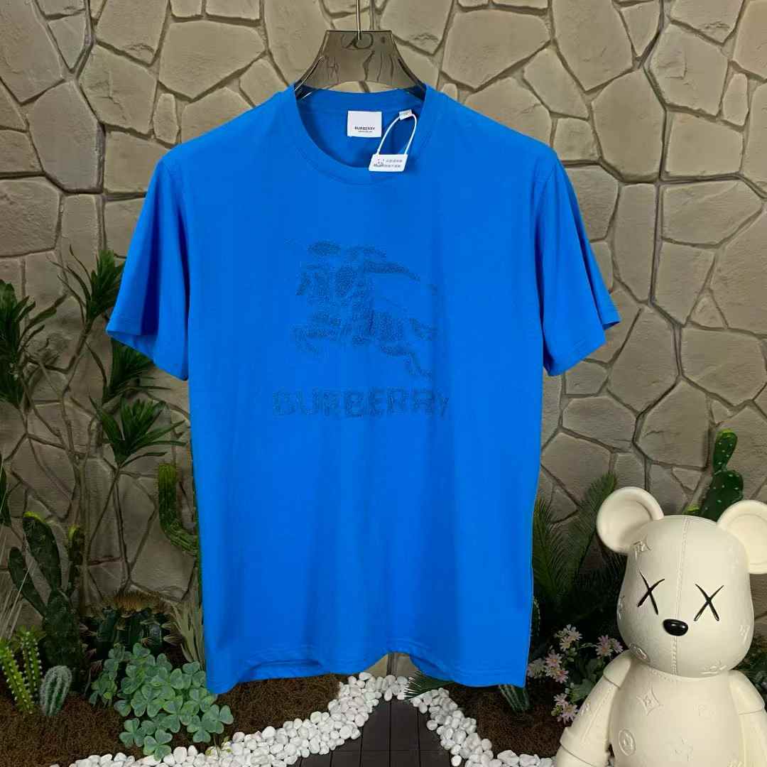 Burberry logo-print cotton T-shirt in blue