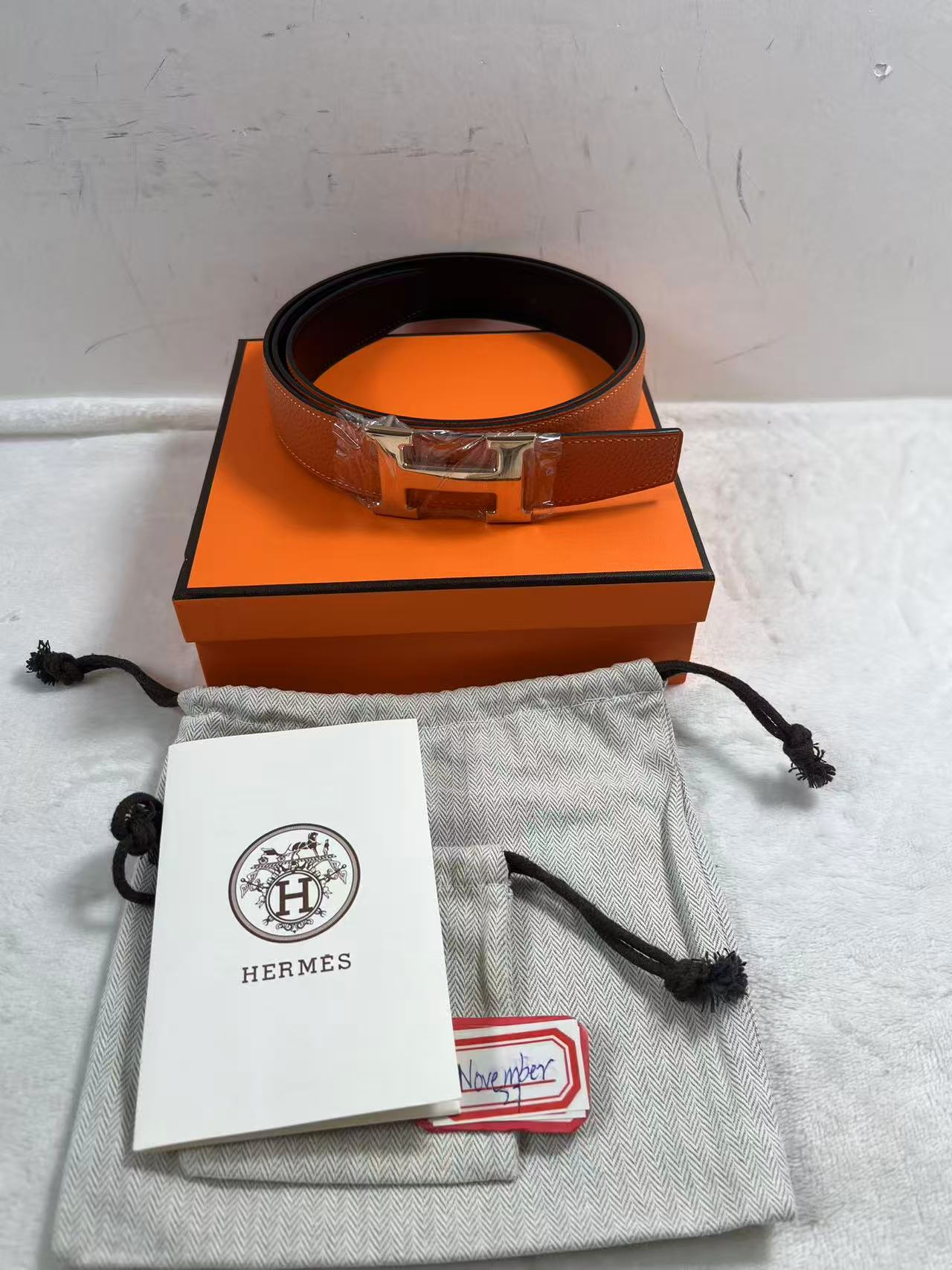 Hermes Constance belt buckle & Reversible leather strap38 mm total length 110cm