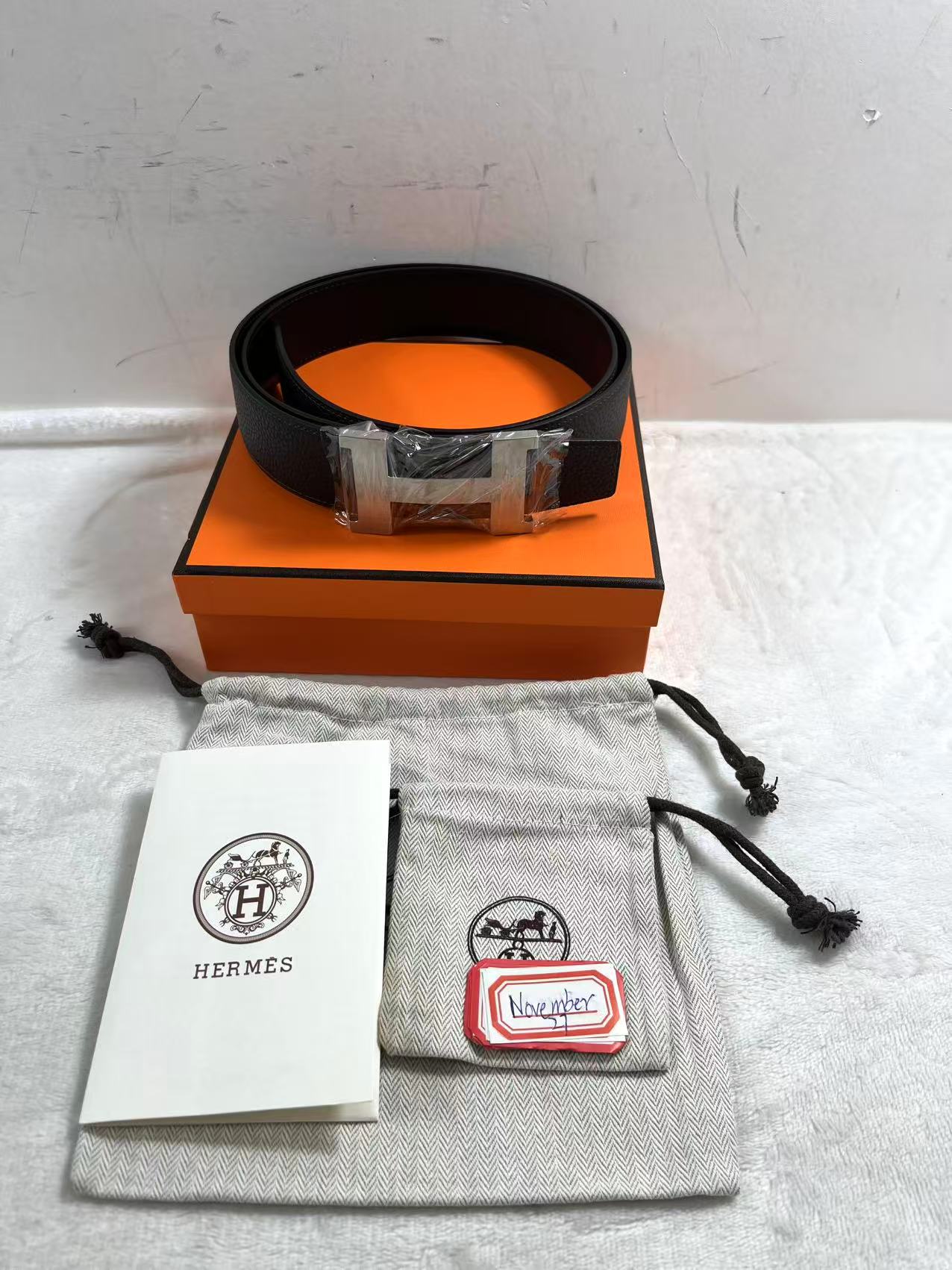 Hermes Constance belt buckle & Reversible leather strap38 mm total length 110cm