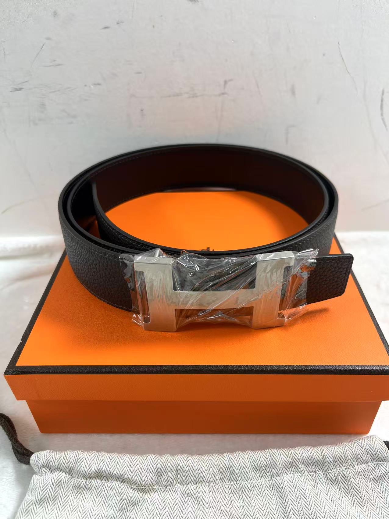Hermes Constance belt buckle & Reversible leather strap38 mm total length 110cm