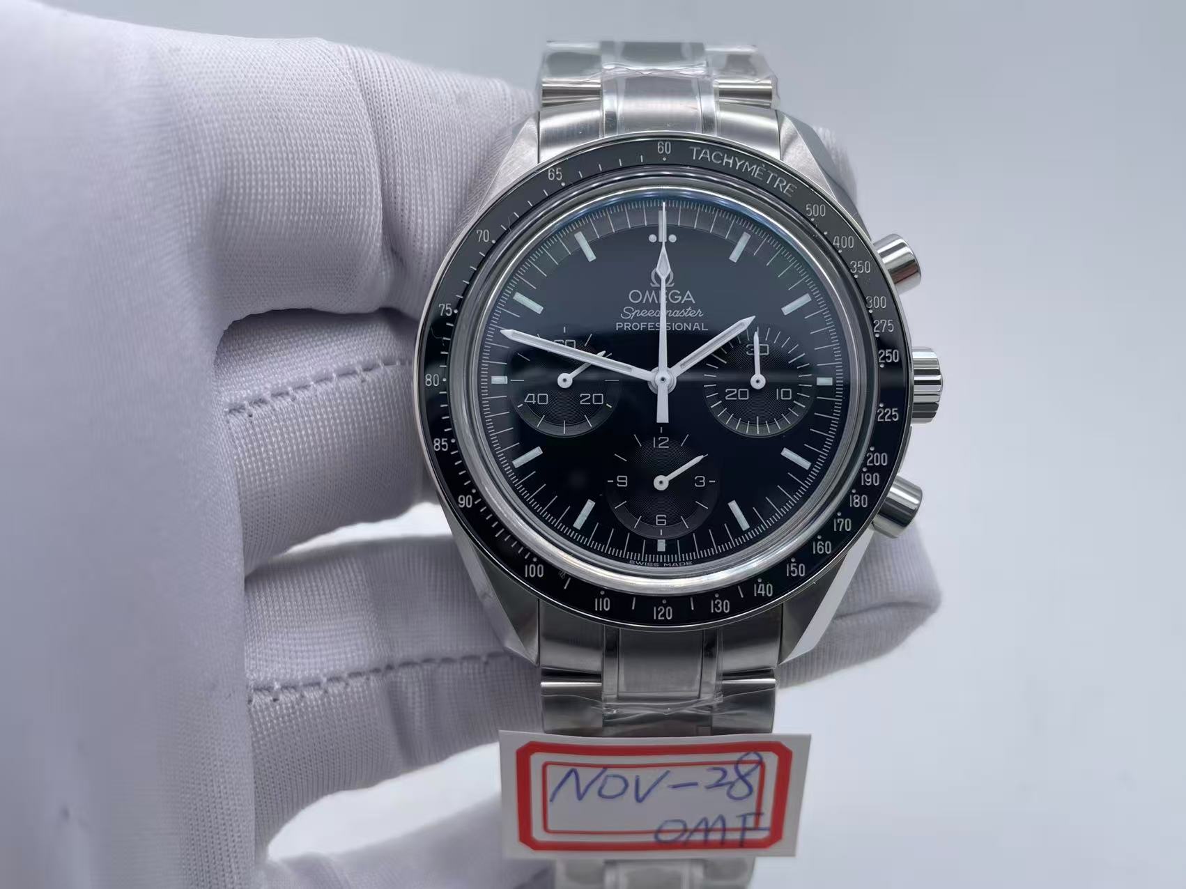 SPEEDMASTERMOONWATCHPROFESSIONAL OMF1:1 BEST EDITION BLACK DIAL MANUAL WINDING CHRONO MOVEMENT $378