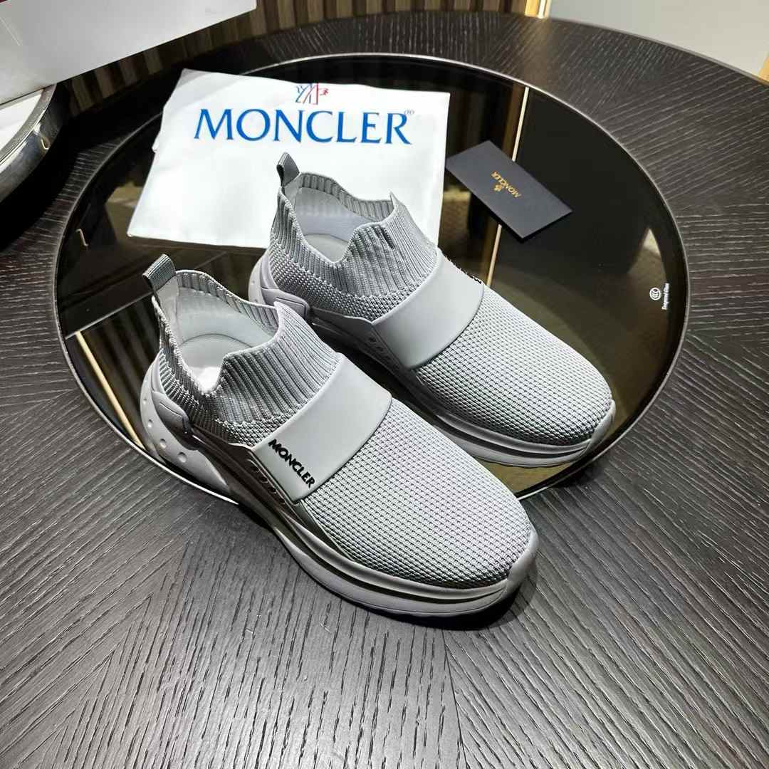 Moncler Altive slip-on sneakers in a light beige or grey color
