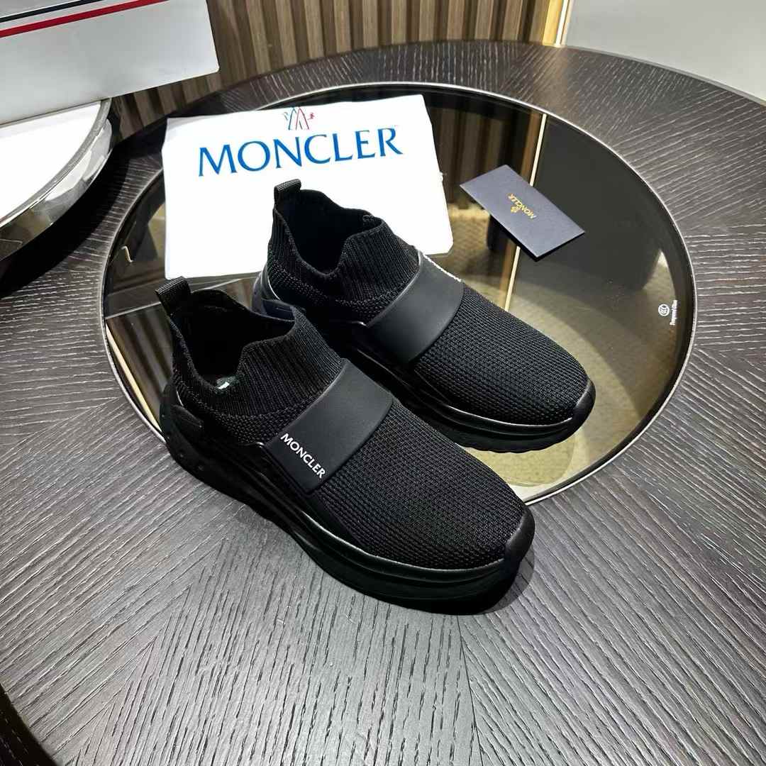 Moncler slip-on loafers black