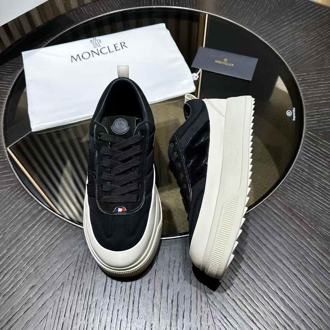 Moncler Altive slip-on sneaker in black and white with a Vibram rubber sole