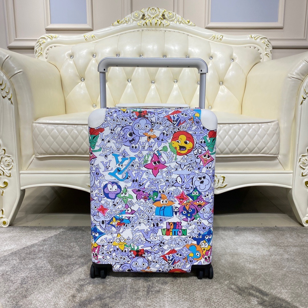 LV Horizon 55 Multicolor suitcase in coated canvas with aluminum