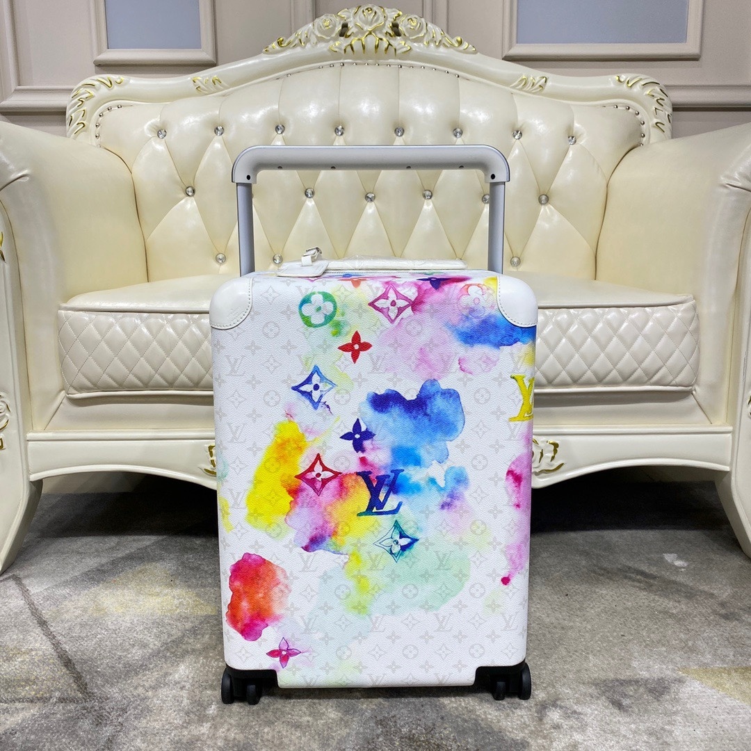 LV Horizon 55 Watercolor Multicolor Cabin Rolling Luggage travel bag.