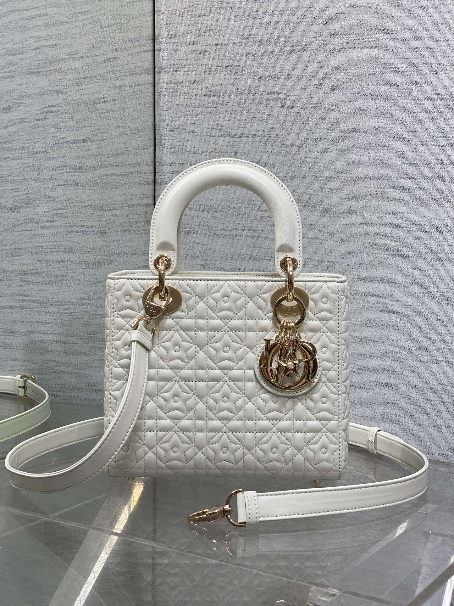 Dior Lady D-Joy bag Plae White