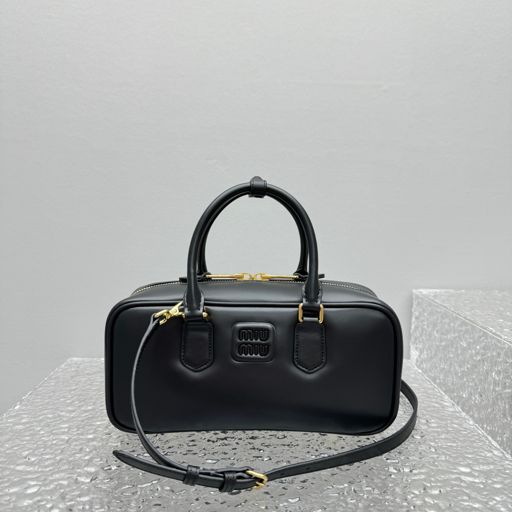 Miu Miu Arcadie leather handbag in black