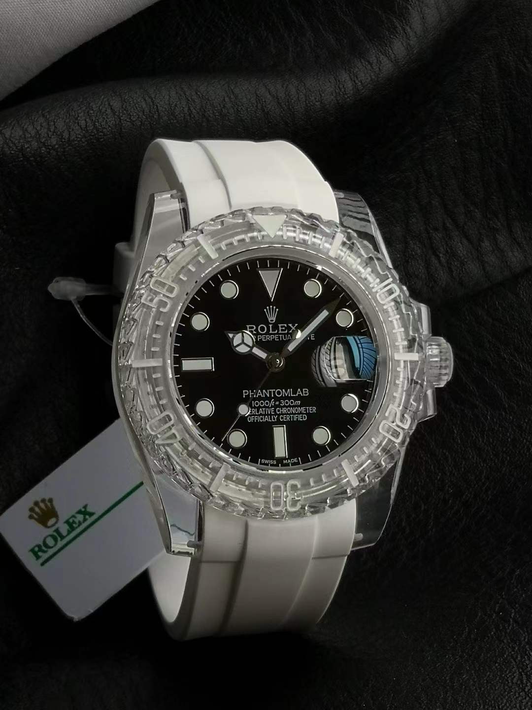 Rolex Phantomlab Submariner watch with a sapphire case