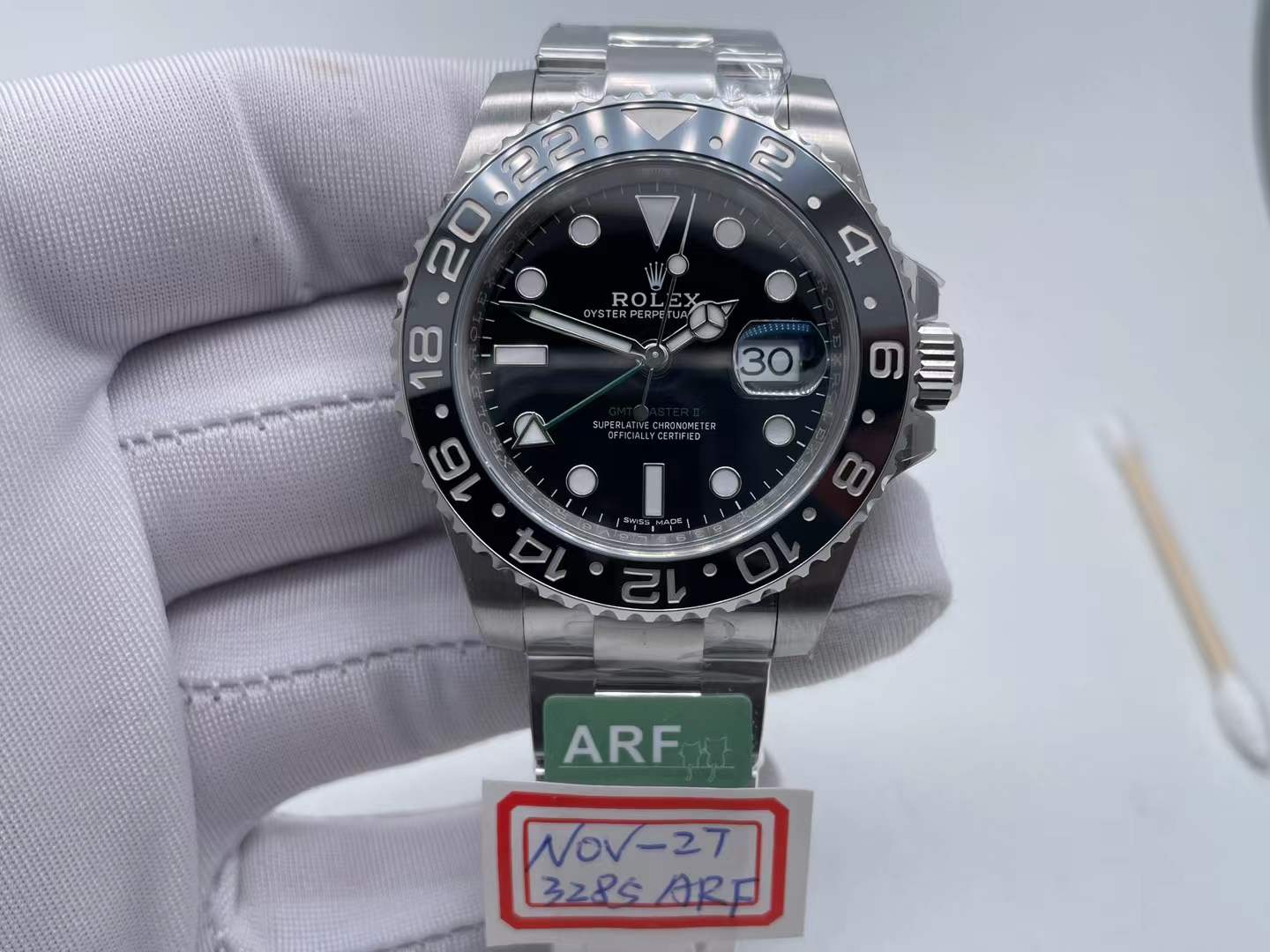 ROLGMT184 - GMT II 116710LN 904L SS/SS Blk ARF Asia 3186 CHS $548