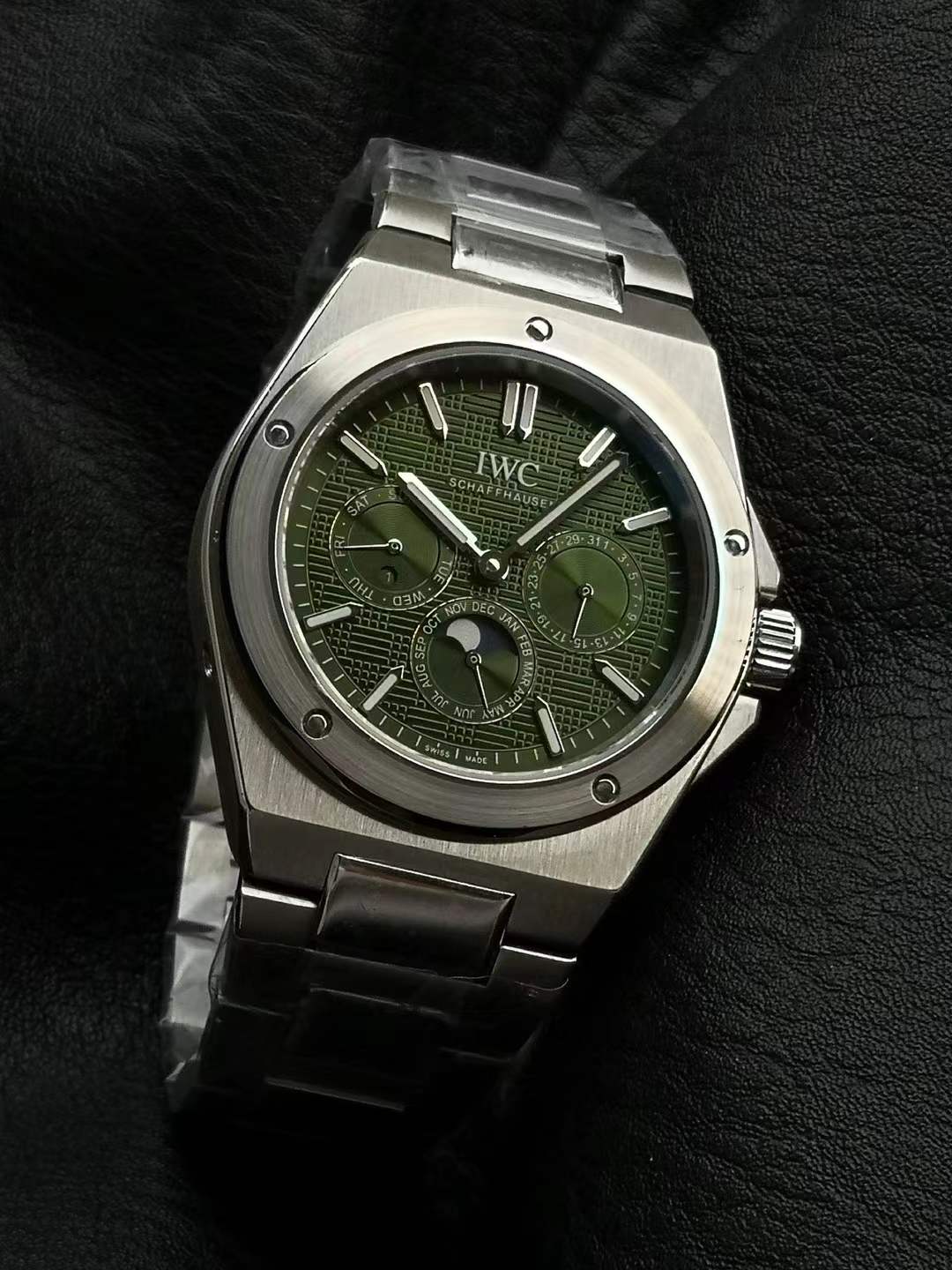 IWC Ingenieur Perpetual Calendar 41 in stainless steel with a green dial