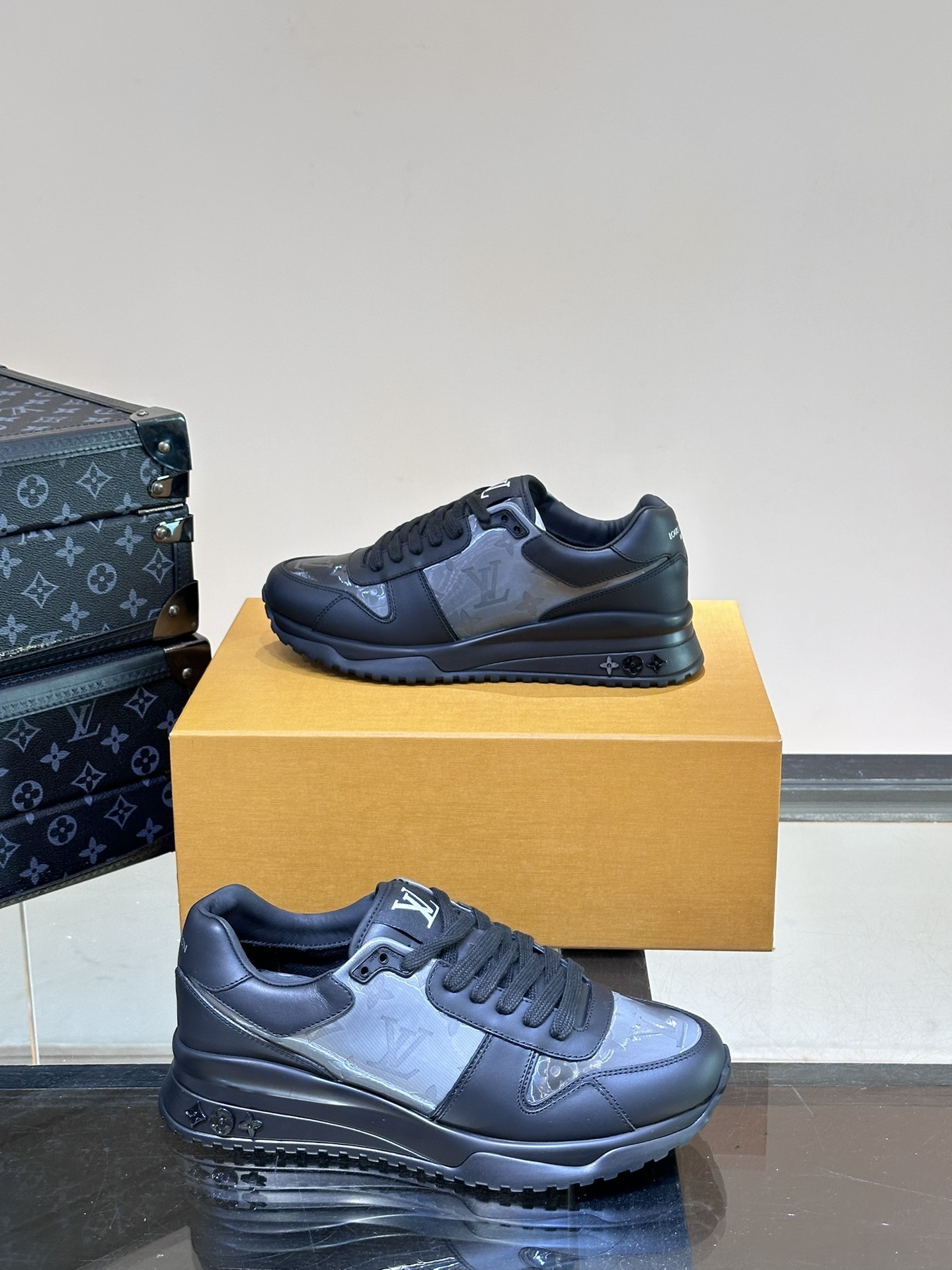 LV Run Away sneaker in black leather