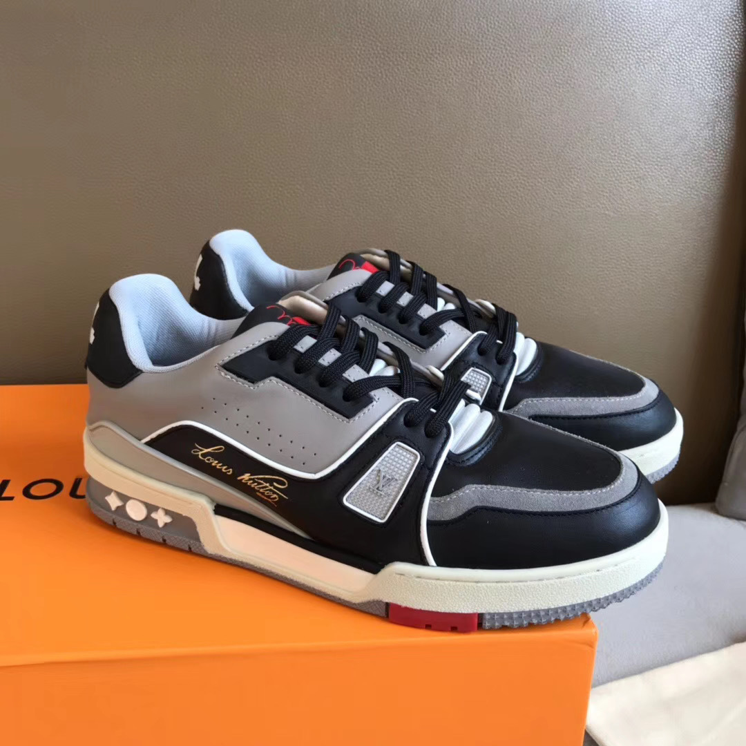 LV Trainer Sneaker in a black and grey