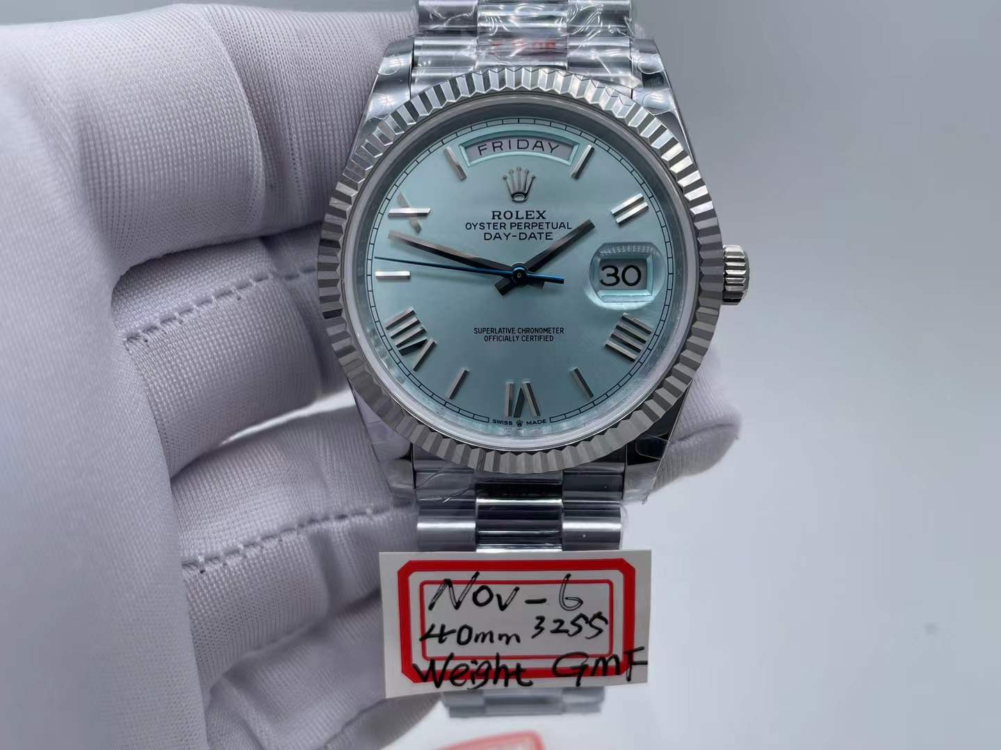 RDD0293D - DayDate 40mm 904L Flt SS/SS I-Blue/Rm/Stk GMF VR3255 $468