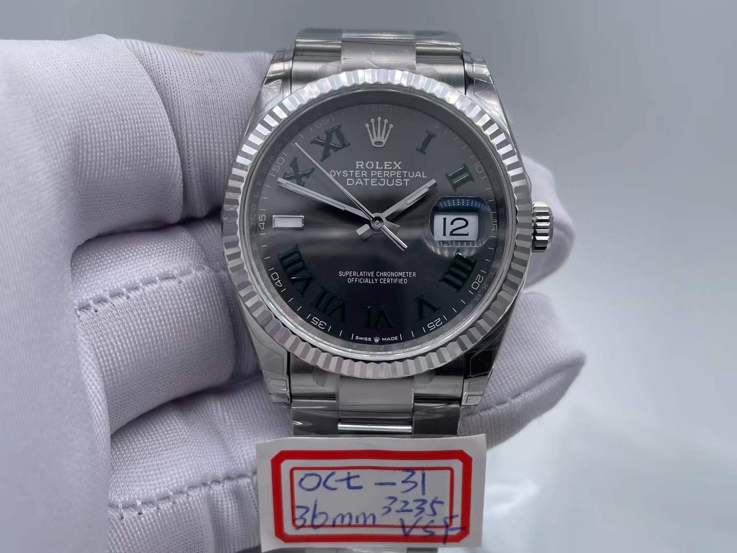 RDJ0444B - DJ 36mm Jub Flt 904L SS/SS Grey/Num VSF VS3235 $488