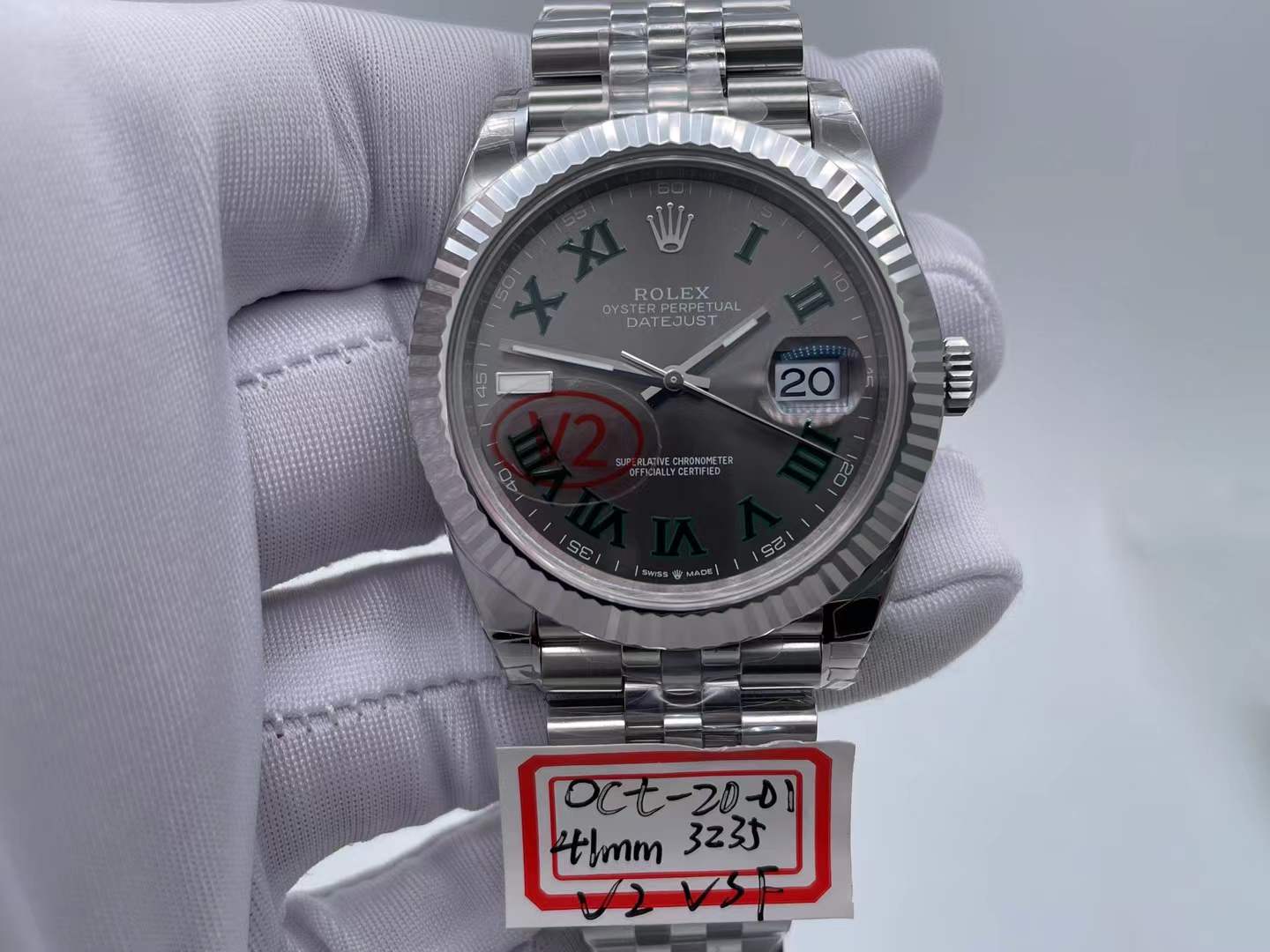 R2DJ0448B - DJ2 41mm Jub Flt 904L SS/SS Grey/Rm VSF VS3235 $488