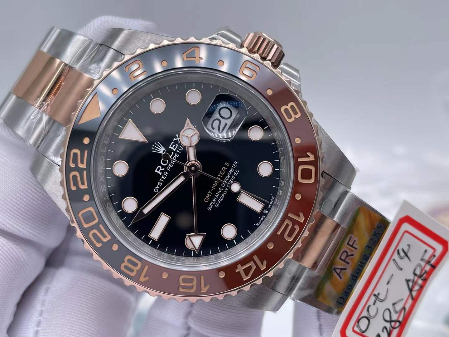 ROLGMT0372 - GMT II 126711CHNR 904 Wt RG/SS Blk ARF DD3285 $748