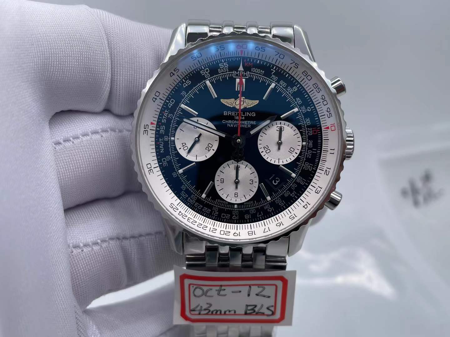 BSW0495C - Navitimer Chronograph SS/SS Blk/Wht BLS V2 A7750 Mod $368