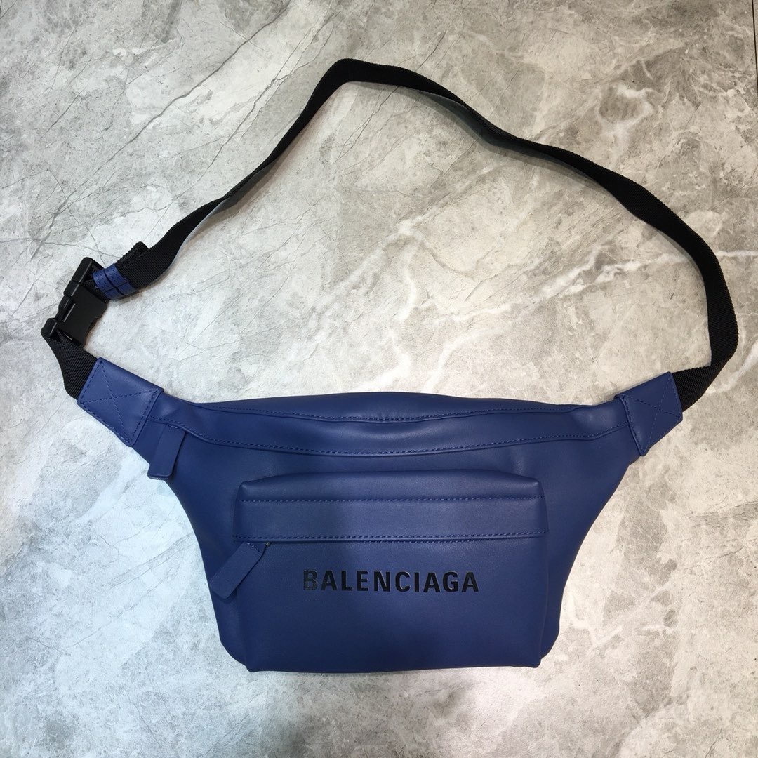 Balenciaga Everyday Belt Pack in blue calfskin leather