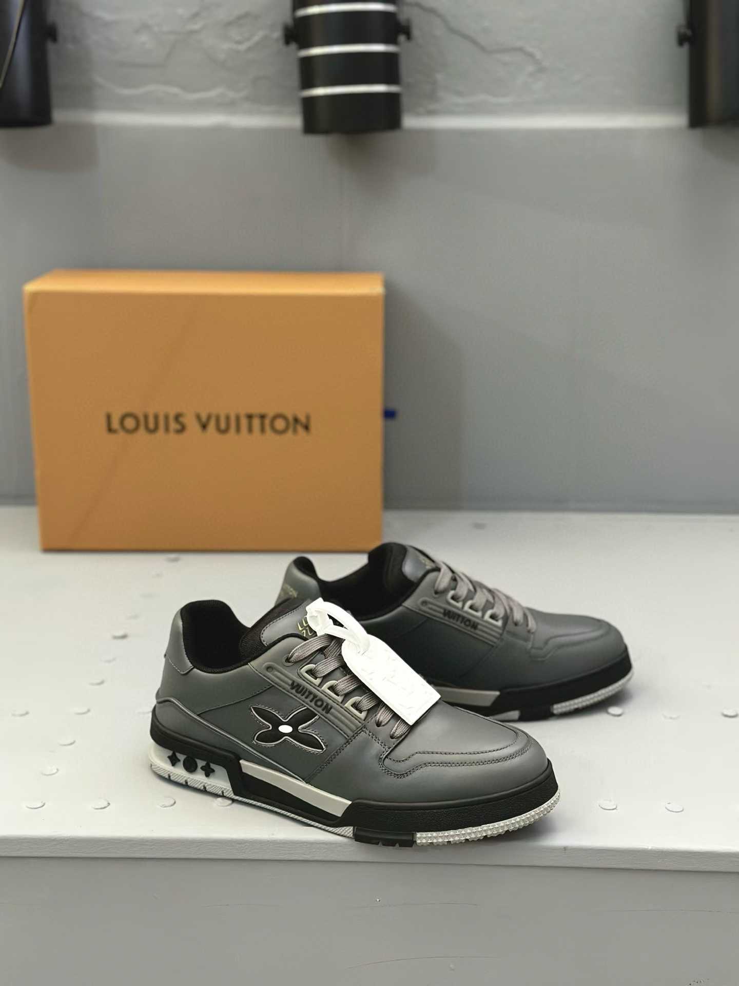 LV Trainer sneakers in a grey and black