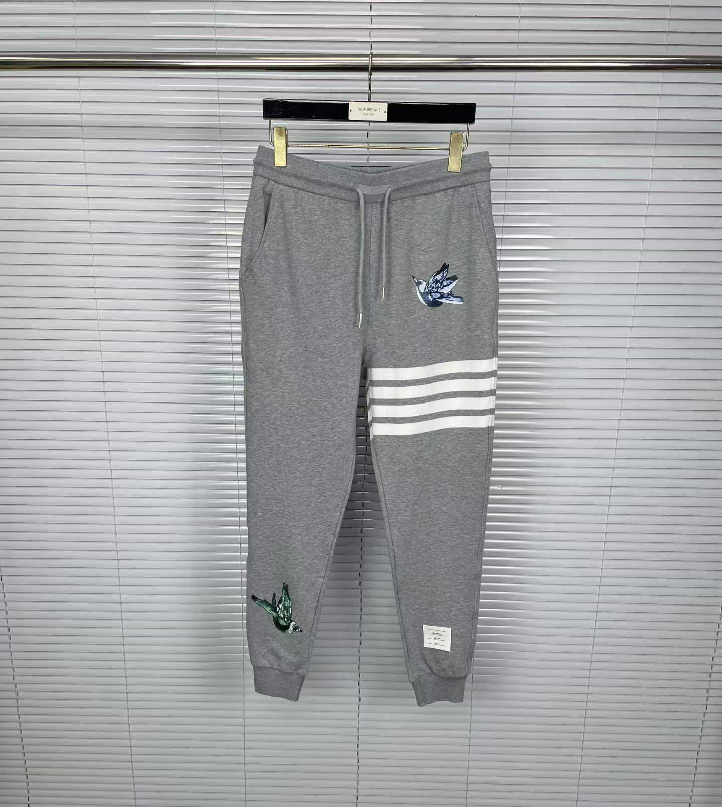 Thom Browne Classic 4-Bar Hector Sweatpants in light grey cotton